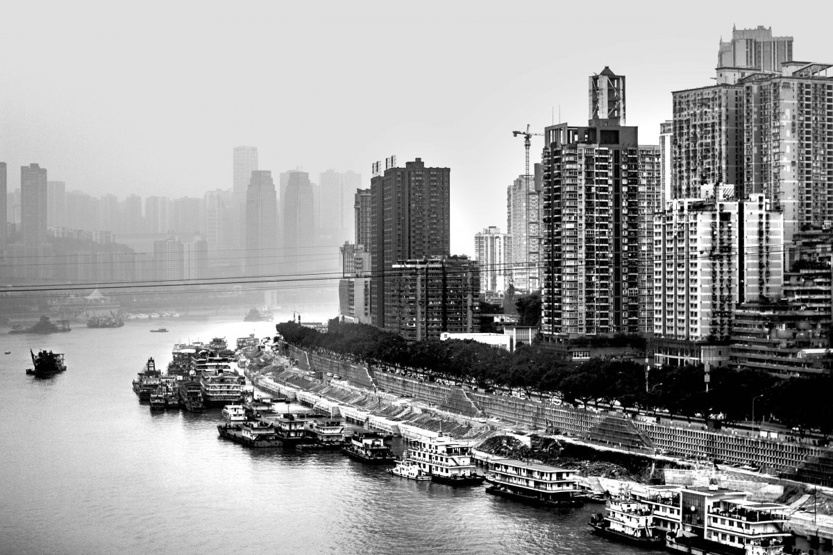 Fog city Chongqing black and white photos landscape pictures